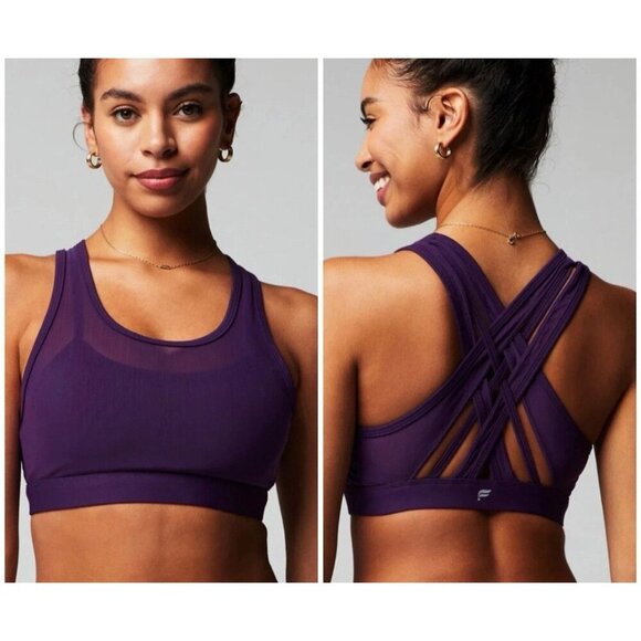 Fabletics Faye Mesh High Impact Sports Bra Luxe Purple Women’s Size Small NEW - Picture 2 of 11